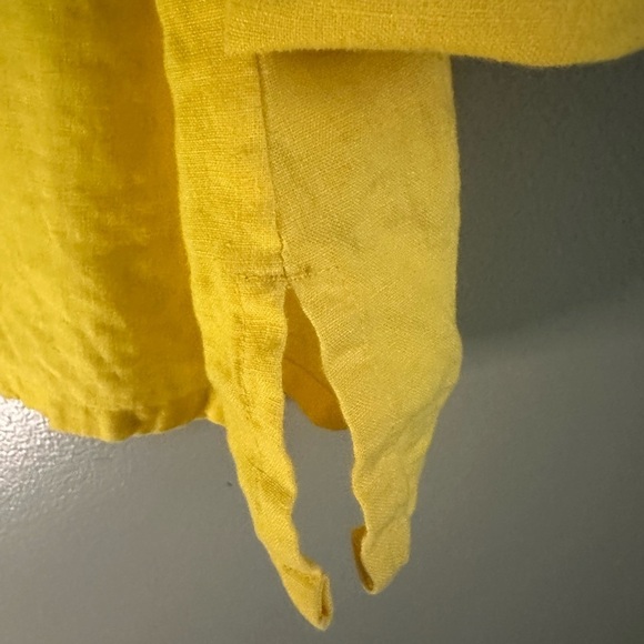 Kim Rogers Yellow 100% linen Blouse size XL 3/4 sleeves - Picture 6 of 8